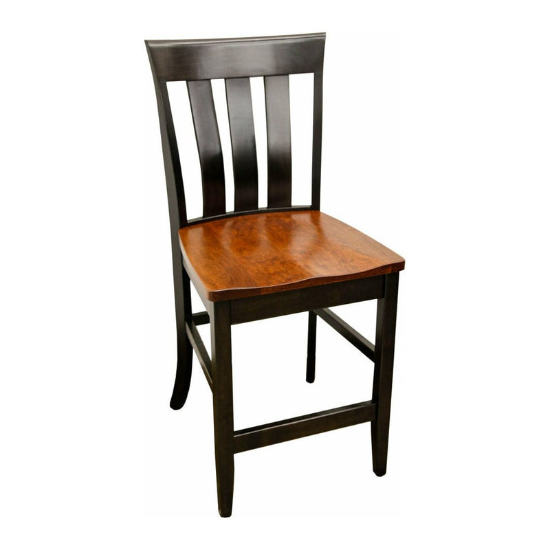 Crestline 24" Black & Wood Stationary Bar Stool | M-EB&C-MC