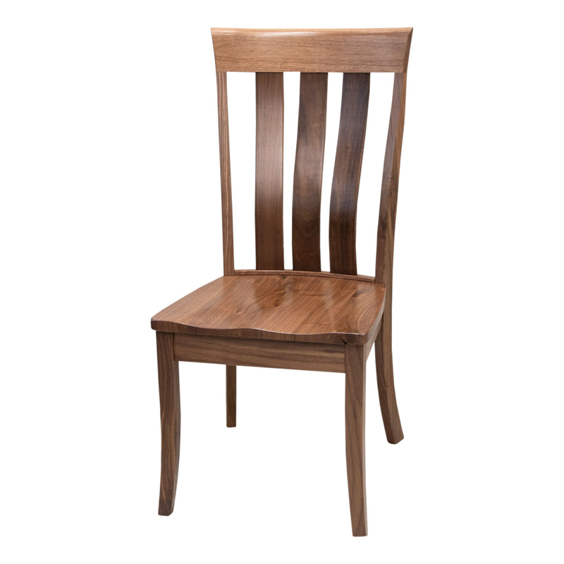 Crestline Walnut Wood Amish Side Dining Chair | NAT