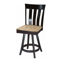 Crestline 24" Black & Wood Swivel Bar Stool | M-EB&RWO-GRB