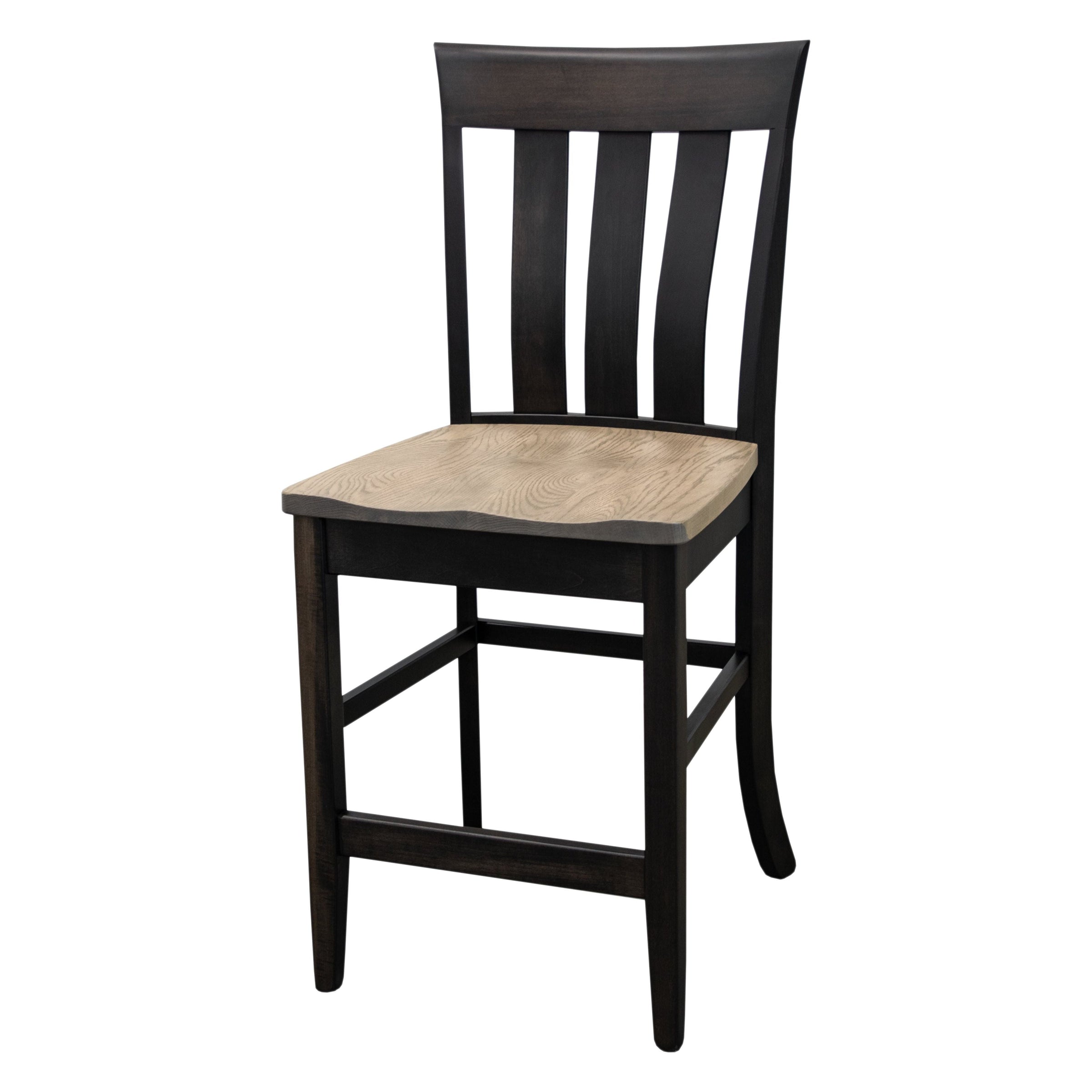 Crestline 24" Black & Wood Stationary Bar Stool | M-DK&RWO-GRB