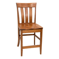 Crestline 24" Rustic Quarter Sawn White Oak Wood Stationary Bar Stool | MC