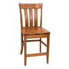 Crestline 24" Rustic Quarter Sawn White Oak Wood Stationary Bar Stool | MC
