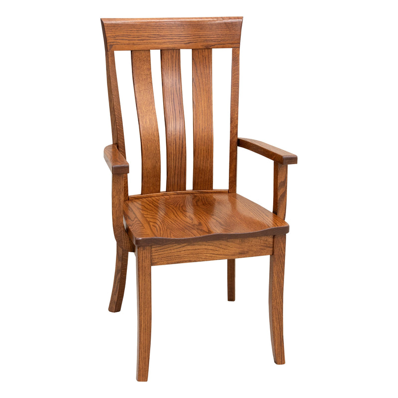 Crestline Oak Wood Amish Arm Dining Chair | MC