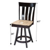 Crestline 24" Black & Wood Swivel Bar Stool | M-EB&RWO-GRB