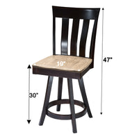 Crestline 24" Black & Wood Swivel Bar Stool | M-EB&RWO-GRB