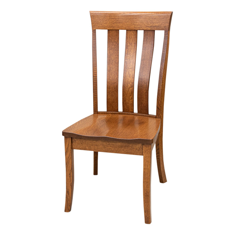 Crestline Quarter Sawn White Oak Wood Amish Side Dining Chair | MC