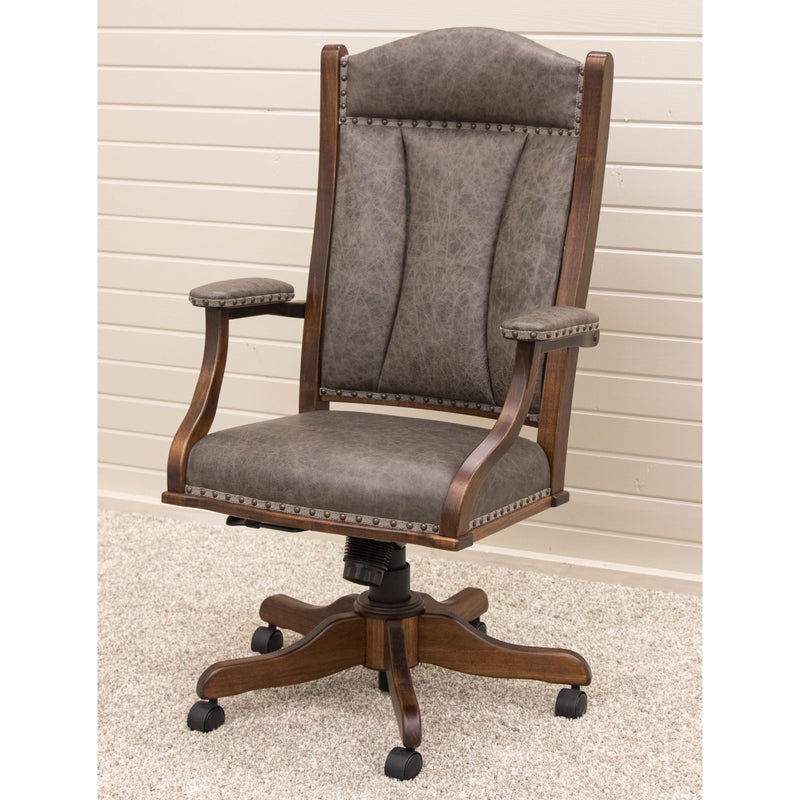 Bristol Grey Leather Office Chair | M-ASB
