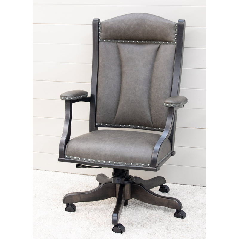 Bristol Grey Leather Office Chair | M-DK
