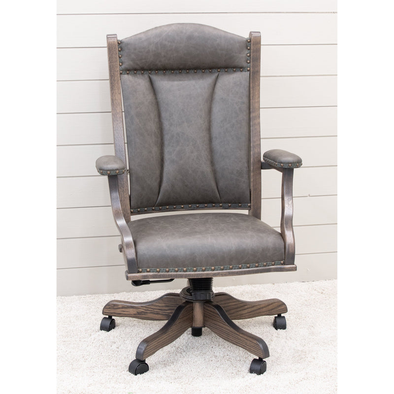 Bristol Grey Leather Office Chair | O-SB