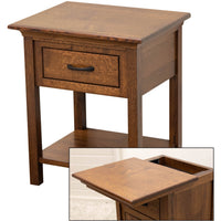 YSF Amish Mission 1-Drawer, Open Nightstand