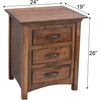 YSF Amish Mission 3-Drawer Nightstand