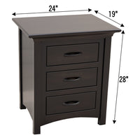 YSF Amish Mission 3-Drawer Nightstand