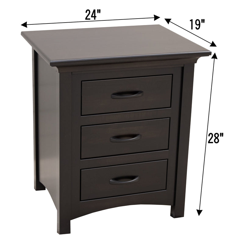 YSF Amish Mission 3-Drawer Nightstand