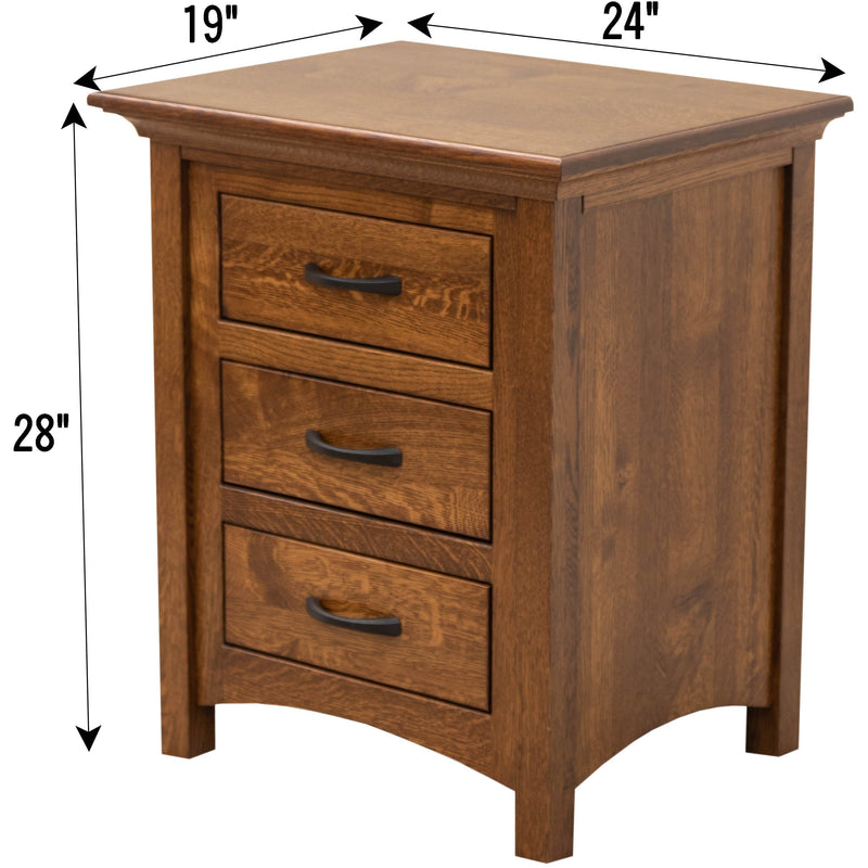 YSF Amish Mission 3-Drawer Nightstand