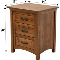 YSF Amish Mission 3-Drawer Nightstand