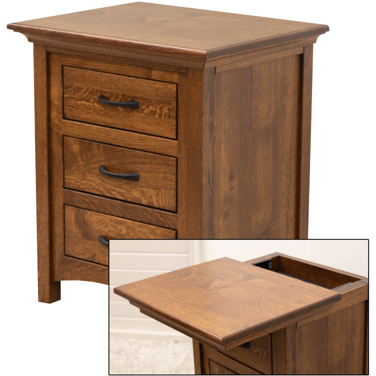 YSF Amish Mission 3-Drawer Nightstand