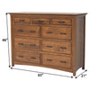 YSF Amish Mission 9-Drawer Tall Dresser