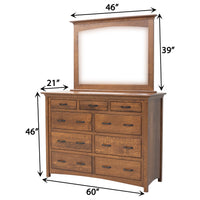 YSF Amish Mission 9-Drawer Tall Dresser