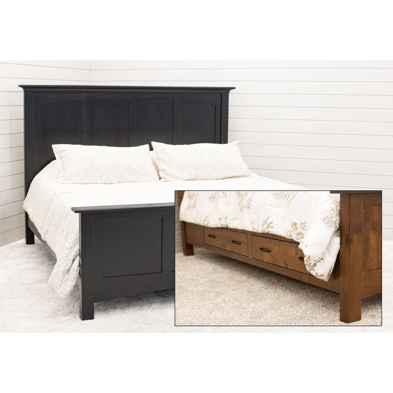 YSF Amish Mission Wood Panel Storage Platform Bed