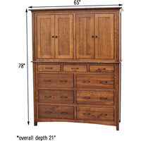 YSF Amish Mission Mule Chest Armoire