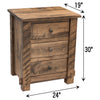 Baltic Amish 3-Drawer Nightstand