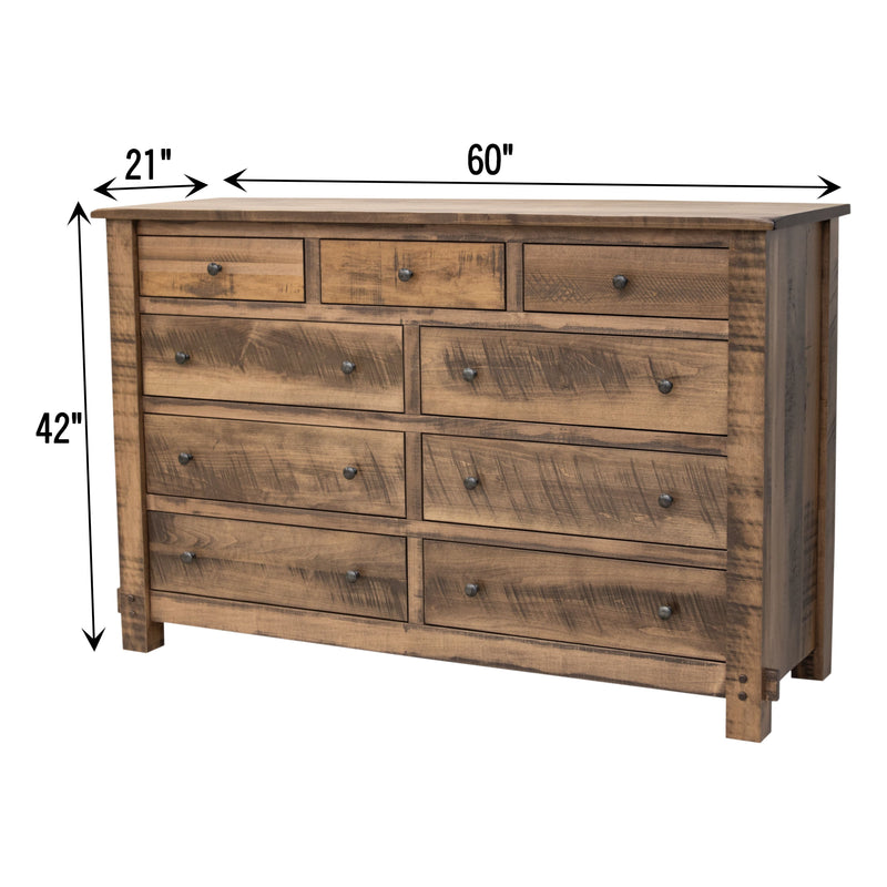 Baltic Amish 9-Drawer Tall Dresser