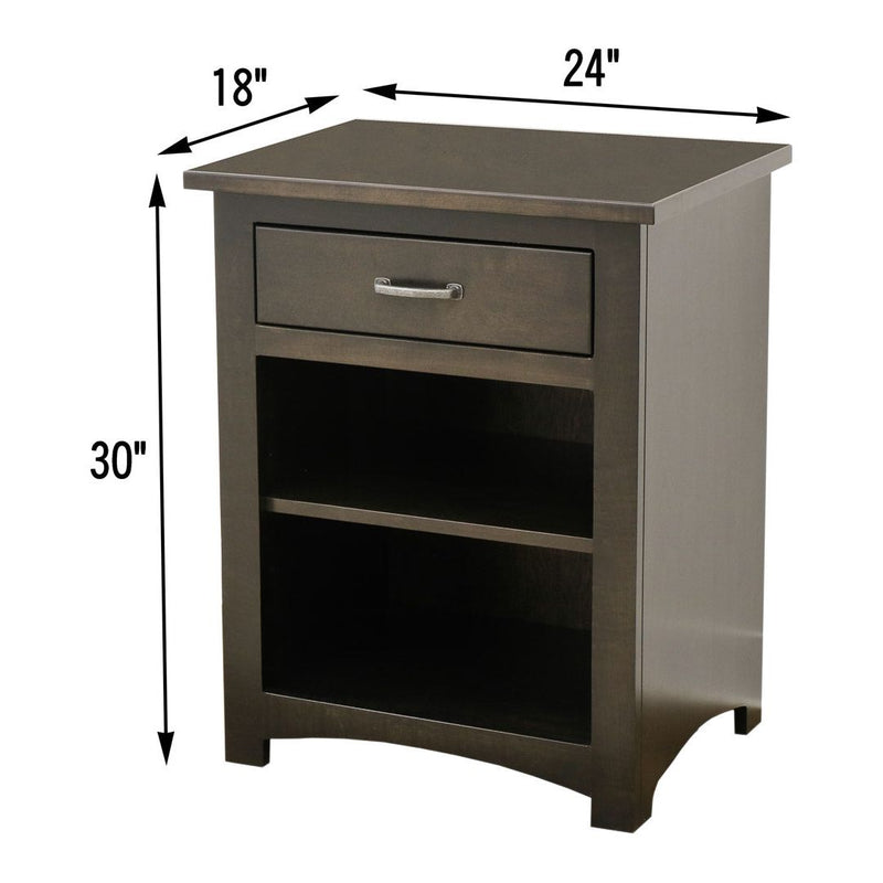 Millersburg Amish 1-Drawer, Open Nightstand