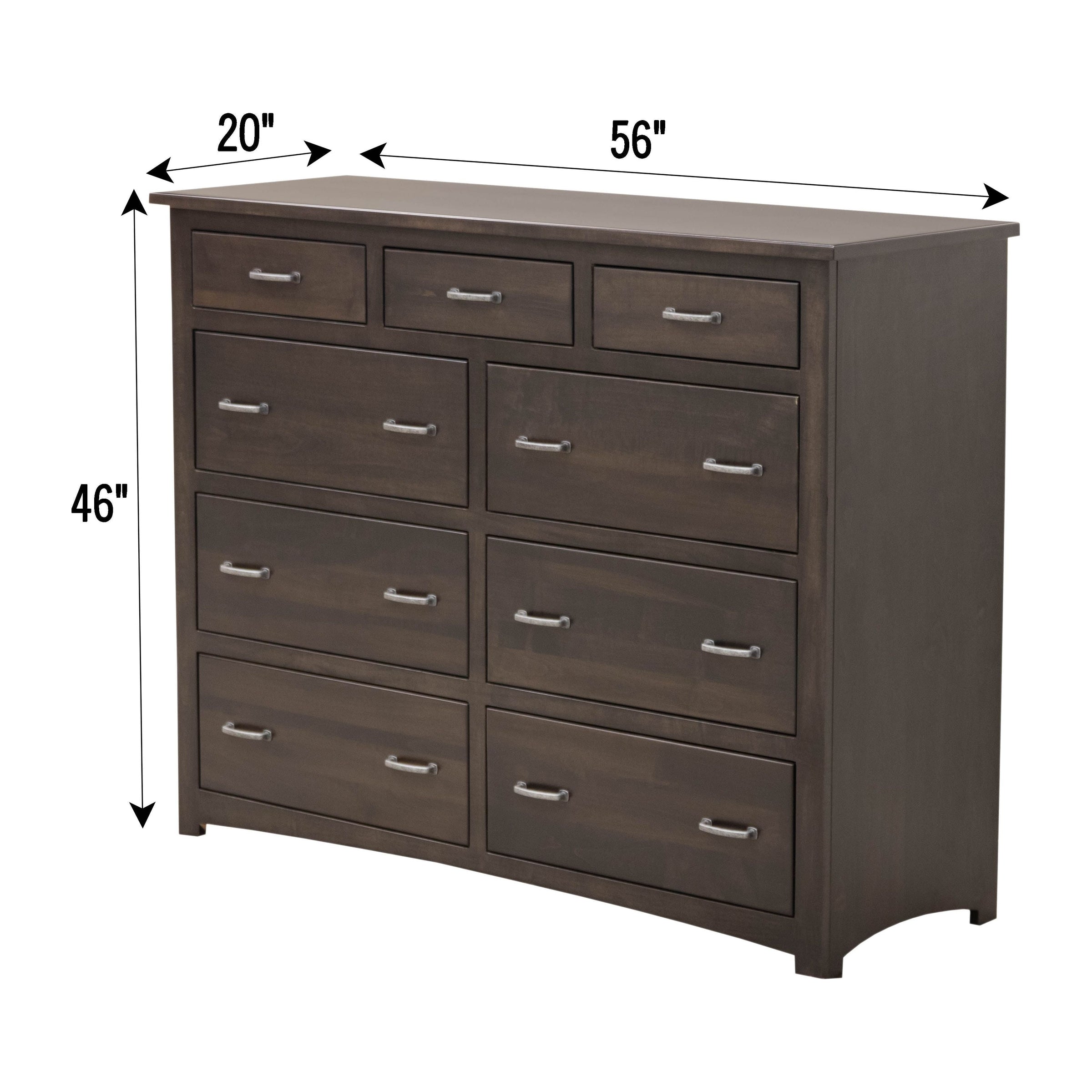 Millersburg Amish 9-Drawer Tall Dresser