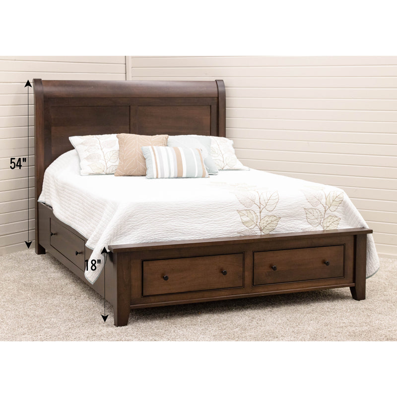 Dublin Amish Avondale Sleigh Storage Platform Bed