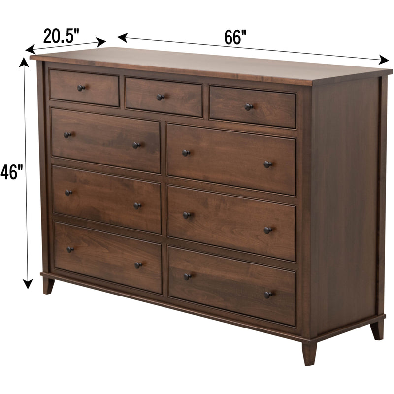 Dublin Amish 9-Drawer Tall Dresser