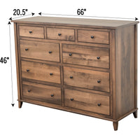Dublin Amish 9-Drawer Tall Dresser