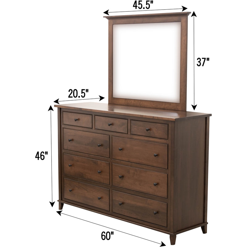 Dublin Amish 9-Drawer Tall Dresser