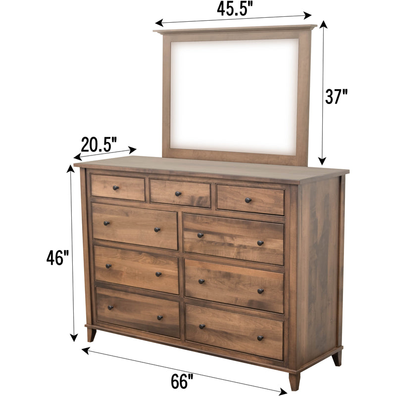 Dublin Amish 9-Drawer Tall Dresser