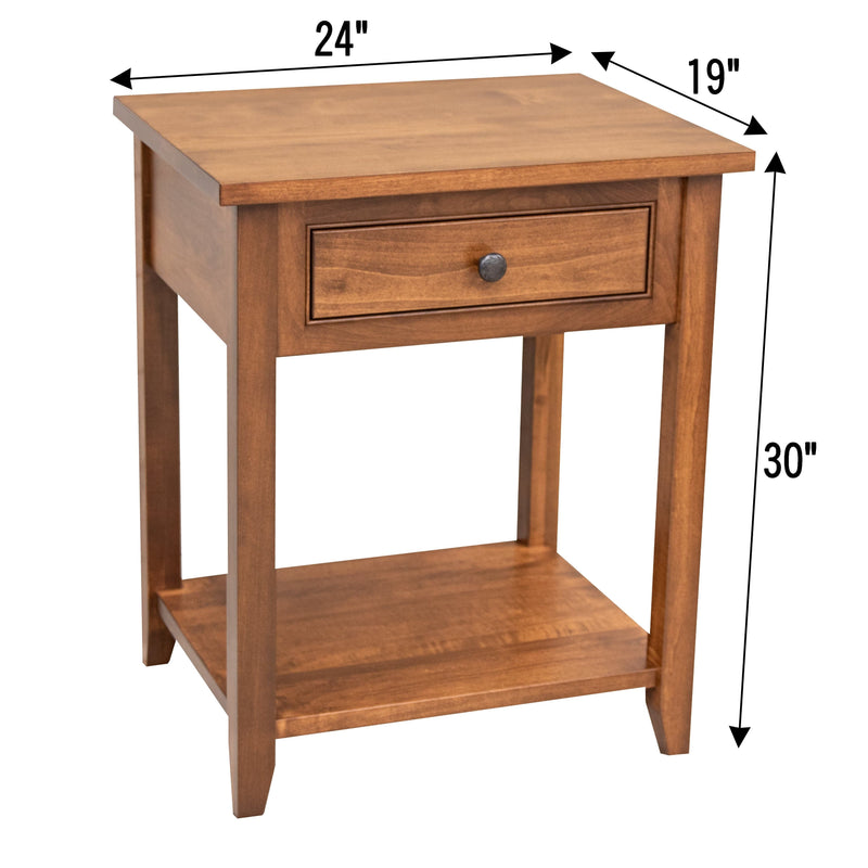 Dublin Amish 1-Drawer, Open Nightstand