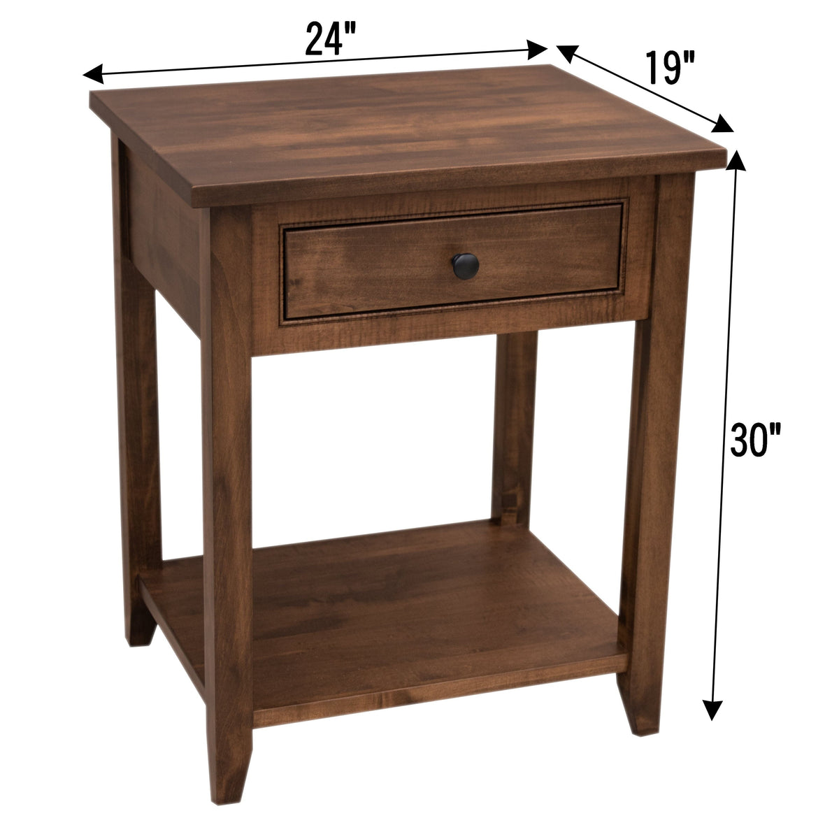 Dublin Amish 1-Drawer, Open Nightstand