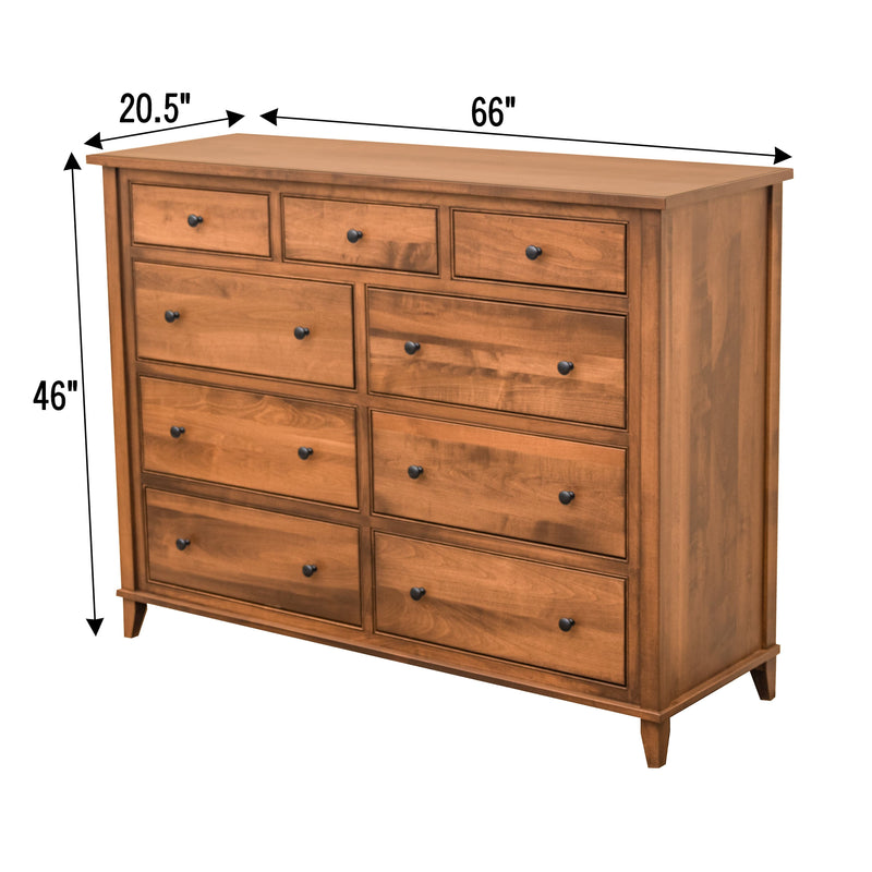 Dublin Amish 9-Drawer Tall Dresser