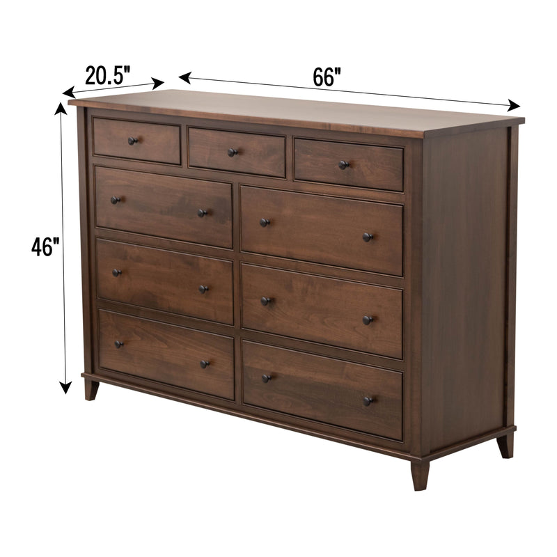 Dublin Amish 9-Drawer Tall Dresser