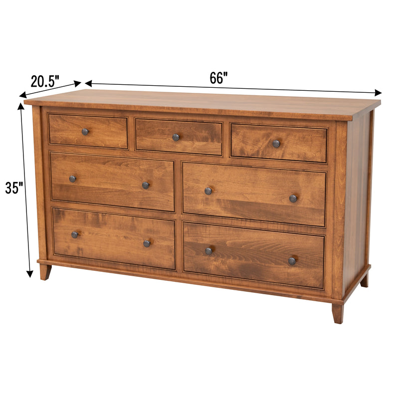 Dublin Amish 7-Drawer Low Dresser