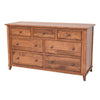 Dublin Amish 7-Drawer Low Dresser