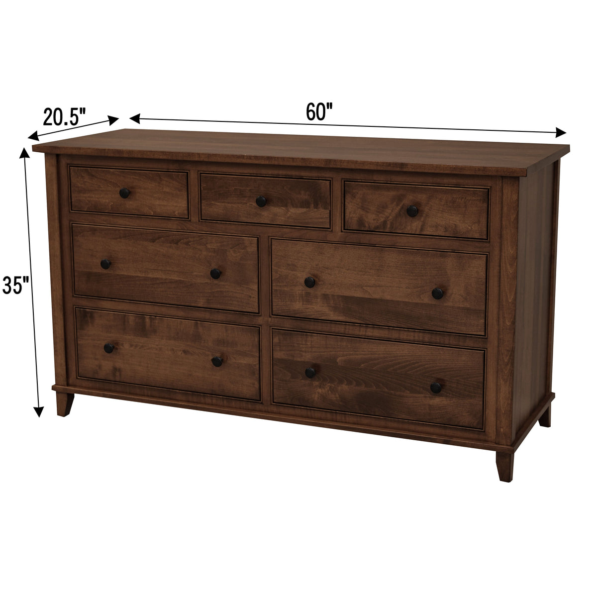 Dublin Amish 7-Drawer Low Dresser