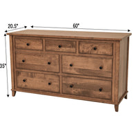 Dublin Amish 7-Drawer Low Dresser