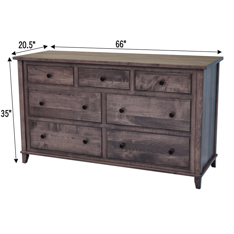 Dublin Amish 7-Drawer Low Dresser
