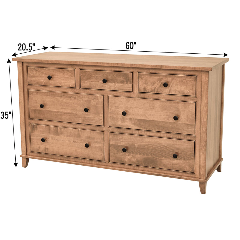 Dublin Amish 7-Drawer Low Dresser