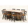 Whiskey Personalized Rustic Quarter Sawn White Oak Double Barrel Pub Table | GB
