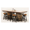 Whiskey Personalized Rustic Quarter Sawn White Oak Double Barrel Pub Table | GB