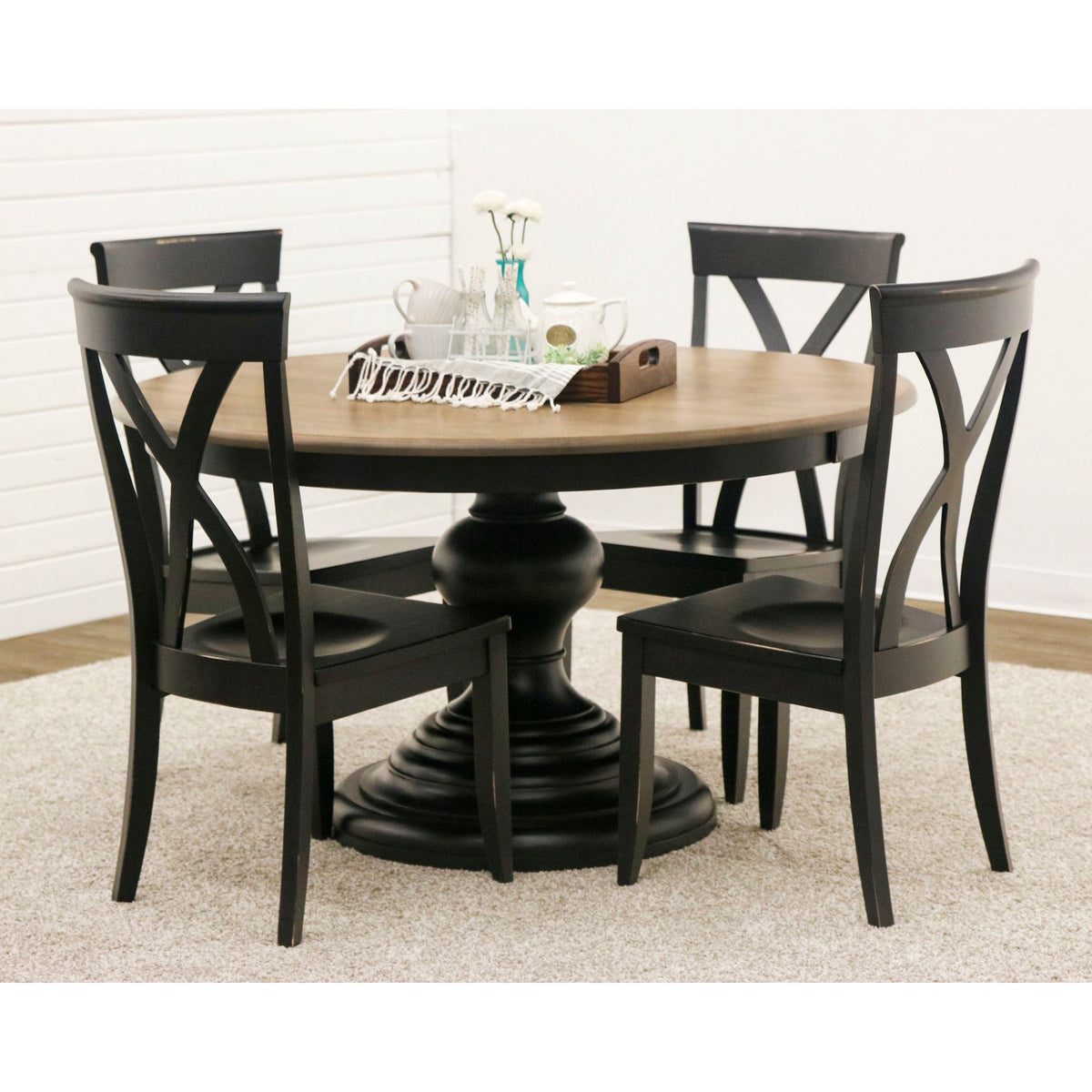Buckeye X Back Black Maple Wood Arm Dining Chair | EB