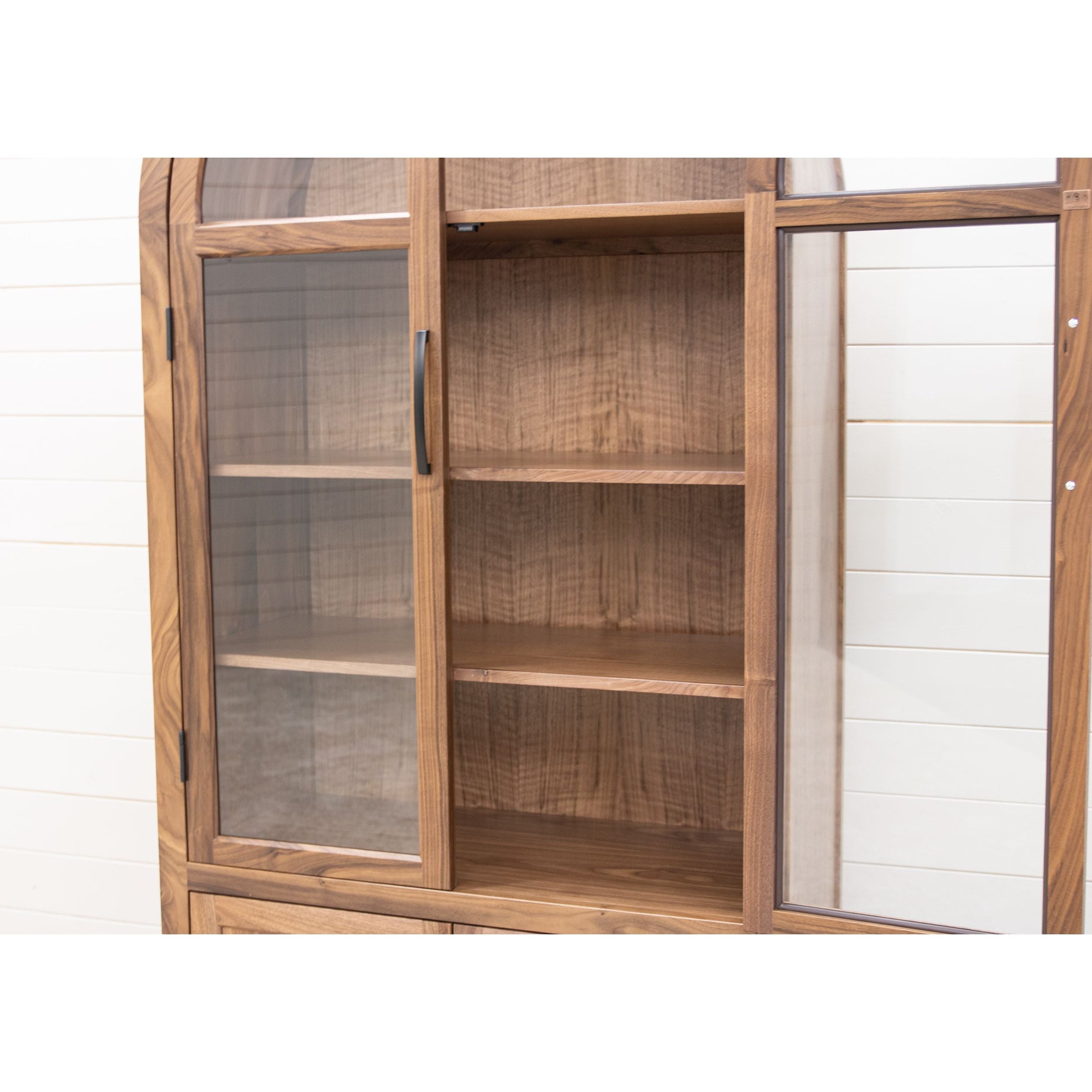 Woodstock Walnut Wood Arched Display Cabinet | NAT