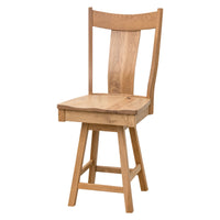 Emerald 24" Hickory Wood Swivel Bar Stool | WB