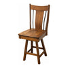 Emerald 24" Rustic Quarter Sawn White Oak Wood Swivel Bar Stool | GB