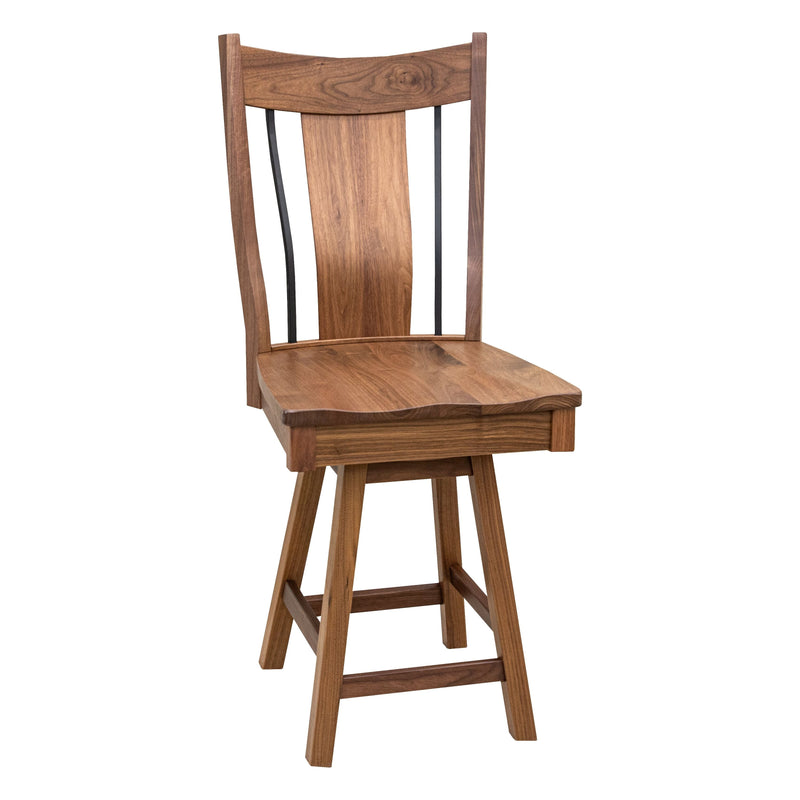 Emerald 24" Walnut Wood Swivel Bar Stool | NAT